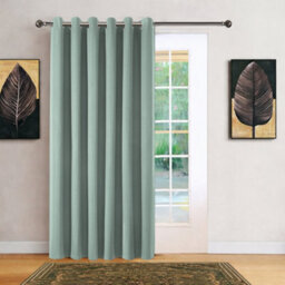 Bedlooms Sage Green Linen Curtain 100% Blackout Thermal Insulated Eyelet Door Curtain Single Panel 66 X 84 Inches With Tie Back