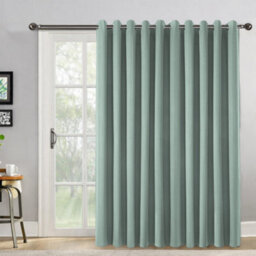 Bedlooms Sage Green Linen Curtain 100% Blackout Thermal Insulated Eyelet Door Curtain Single Panel 66 X 84 Inches With Tie Back - thumbnail 8