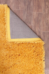 Yellow Plain Shaggy Modern Sparkle Easy To Clean Rug For Dining Room Bedroom And Living Room-180Cm X 270Cm - thumbnail 5