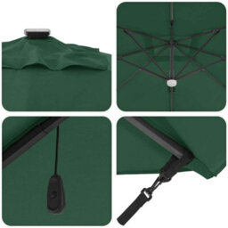 Berkfield Cantilever Roma Parasol Green, Black 352 X 251 X 265 Cm - thumbnail 8