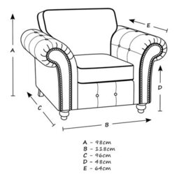 Furnishings For Less UK Oakland Armchair Leather Air Single Seater Tan - thumbnail 3
