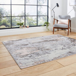 Grey Rose Abstract Modern Machine Made Easy To Clean Rug For Living Room Bedroom And Dining Room-160Cm X 220Cm - thumbnail 2