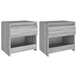 Vidaxl Bedside Cabinets 2 Pcs Grey Sonoma 40X30X39 Cm Engineered Wood Bedside Cabinets - thumbnail 1