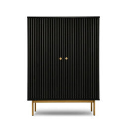 Devon - Highboard Storage Cabinet - Black - thumbnail 2
