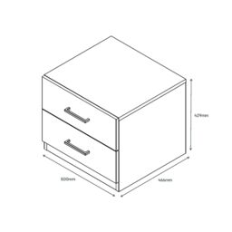 GoodHome Atomia All In One Gloss Anthracite & White 2 Drawer Bedside Table (H)429mm (W)500mm (D)466mm - thumbnail 5