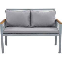 Abrihome Garden Lounge Set, Garden Furniture Set With Comfortable Cushions, Double Sofa, 2 Armchairs And Table, Table And Chairs, Grey - thumbnail 9