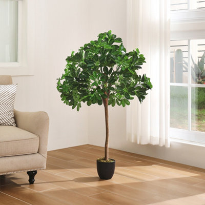 Thehotsale 122Cm Artificial Schefflera Arboricola Tree In Black Pot For Decoration Living Room - image 1