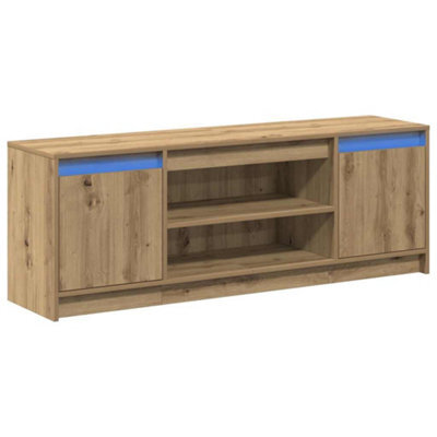 Berkfield Modern Tv Cabinet With Led In Artisan Oak 139.5X34X50 Cm, Made From Engineered Wood - image 1