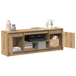 Berkfield Modern Tv Cabinet With Led In Artisan Oak 139.5X34X50 Cm, Made From Engineered Wood - thumbnail 3