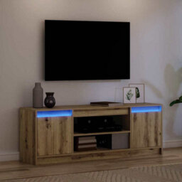 Berkfield Modern Tv Cabinet With Led In Artisan Oak 139.5X34X50 Cm, Made From Engineered Wood - thumbnail 5