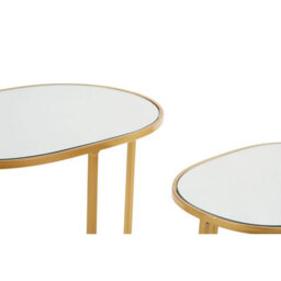 Orsina  Set Of 2 Oval Side Tables, Nesting Tables,gold Side Tables With Mirrored Tops,end Tables,luxe Accent Tables - thumbnail 5