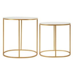 Orsina  Set Of 2 Oval Side Tables, Nesting Tables,gold Side Tables With Mirrored Tops,end Tables,luxe Accent Tables - thumbnail 4