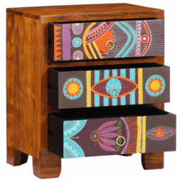Berkfield Sideboard Multicolour 50X35X60 Solid Wood Acacia - thumbnail 4