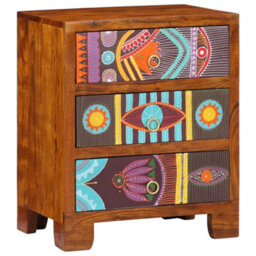 Berkfield Sideboard Multicolour 50X35X60 Solid Wood Acacia - thumbnail 1