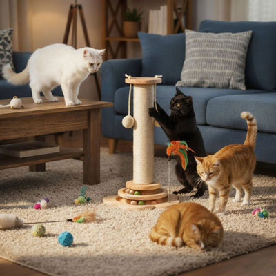 Skylos Cat Scratching Post 45Cm Natural Sisal Pole Activity Center Toys - image 1
