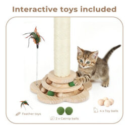 Skylos Cat Scratching Post 45Cm Natural Sisal Pole Activity Center Toys - thumbnail 6