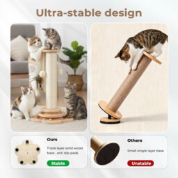 Skylos Cat Scratching Post 45Cm Natural Sisal Pole Activity Center Toys - thumbnail 7