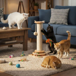 Skylos Cat Scratching Post 45Cm Natural Sisal Pole Activity Center Toys - thumbnail 1