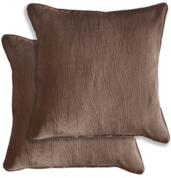 Enhanced Living Pair Of Goodwood Bronze Textured Wave Pattern Cushion Covers - 43X43Cm - Cases Only