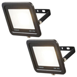 Litecraft 2 Pack Stanley Slimline Black 30 Watt Led Ip65 Outdoor Wall Flood Light - thumbnail 1