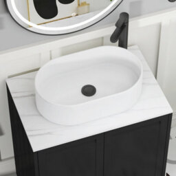 Royal Bathrooms Royal Bathroom Elmore 700mm Matt Pebble Grey Wall Mounted Countertop Bathroom Vanity Unit 2 Drawer With Peak Basin - thumbnail 4