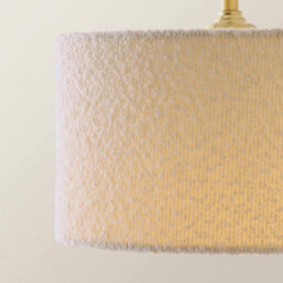 Valuelights Reni Cream Boucle Drum Shade 3 Drop Bar Brushed Gold Diner Ceiling Pendant Light - thumbnail 4