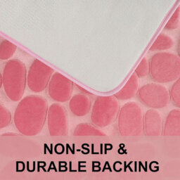 Mantraraj Memory Foam Soft Bath Mat Set 2 Piece Bathroom Contour Rug Non Slip Washable Bath Shower Mat (Pink) - thumbnail 3