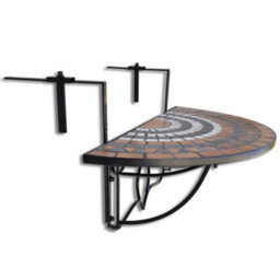 Walplus Hanging Balcony Table Terracotta And White Mosaic - thumbnail 3