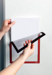 Durable Duraframe Magnetic Document Signage Frame For Metal - 5 Pack - A4 Red - thumbnail 2