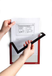 Durable Duraframe Magnetic Document Signage Frame For Metal - 5 Pack - A4 Red - thumbnail 4
