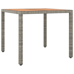 Berkfield 3 Piece Garden Dining Set Grey Poly Rattan&solid Wood Acacia - thumbnail 6