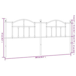 Berkfield Metal Headboard White 200 Cm - thumbnail 6