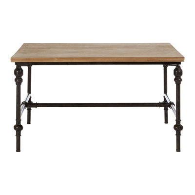 Orsina Wood Top Coffee Table, Industrial Style Coffee Table, Square Coffee Table, Wood Top Metal Coffee Table - image 1