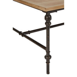 Orsina Wood Top Coffee Table, Industrial Style Coffee Table, Square Coffee Table, Wood Top Metal Coffee Table - thumbnail 3