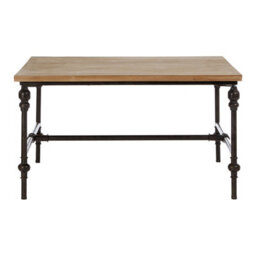 Orsina Wood Top Coffee Table, Industrial Style Coffee Table, Square Coffee Table, Wood Top Metal Coffee Table