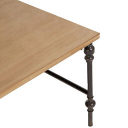 Orsina Wood Top Coffee Table, Industrial Style Coffee Table, Square Coffee Table, Wood Top Metal Coffee Table - thumbnail 4