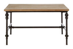 Orsina Wood Top Coffee Table, Industrial Style Coffee Table, Square Coffee Table, Wood Top Metal Coffee Table - thumbnail 5