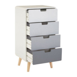 Orsina Contemporary 4 Drawer Cabinet, Ample Storage Space Bedside Cabinet, Renewable Pine Wood Legs Storage Cabinet - thumbnail 7