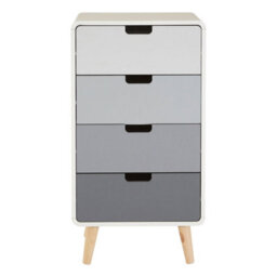 Orsina Contemporary 4 Drawer Cabinet, Ample Storage Space Bedside Cabinet, Renewable Pine Wood Legs Storage Cabinet