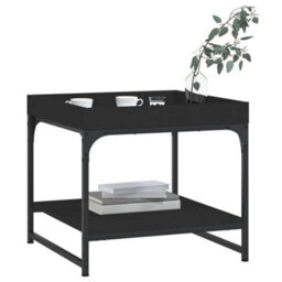 Berkfield Stylish Coffee Table Black 49.5X49.5X45 Cm Engineered Wood - thumbnail 3