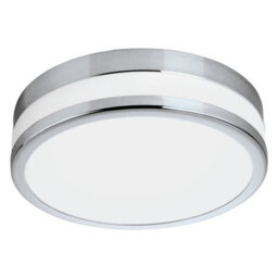 Elegant Chrome And Satin Glass Wall Flush Ceiling Light With Led Bulb - 11W, Ip44