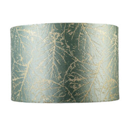 Happy Homewares Abstract Botanical Motif Jacquard Fabric Lamp Shade In Silver Duck Egg - thumbnail 4