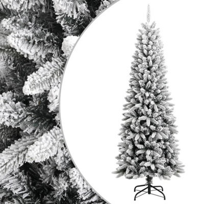 Berkfield Artificial Christmas Tree With Flocked Snow 210 Cm Pvc&pe - image 1