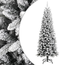 Berkfield Artificial Christmas Tree With Flocked Snow 210 Cm Pvc&pe - thumbnail 1