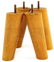 L&F Wood Legs Oak 160mm High Set Of 4 Angled Replacement Furniture Feet Settee Chairs Sofas Footstools M8 - thumbnail 4