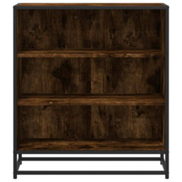 Berkfield Sideboard Smoked Oak 68X35X76 Cm Engineered Wood And Metal - thumbnail 4