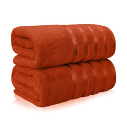 Casabella Bath Sheets 2 Pack Jumbo Bathsheet 90X180 Cm 100% Cotton Towels Quick Dry Super Soft Highly Absorbent Orange