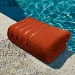 Casabella Bath Sheets 2 Pack Jumbo Bathsheet 90X180 Cm 100% Cotton Towels Quick Dry Super Soft Highly Absorbent Orange - thumbnail 2