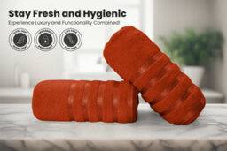 Casabella Bath Sheets 2 Pack Jumbo Bathsheet 90X180 Cm 100% Cotton Towels Quick Dry Super Soft Highly Absorbent Orange - thumbnail 3