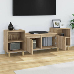 Berkfield Sturdy Tv Cabinet Sonoma Oak 160X35X55 Cm Engineered Wood - thumbnail 4